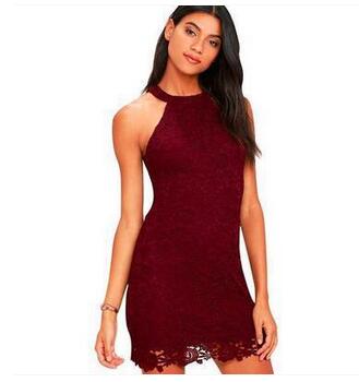 Halter Lace Dress Summer Women