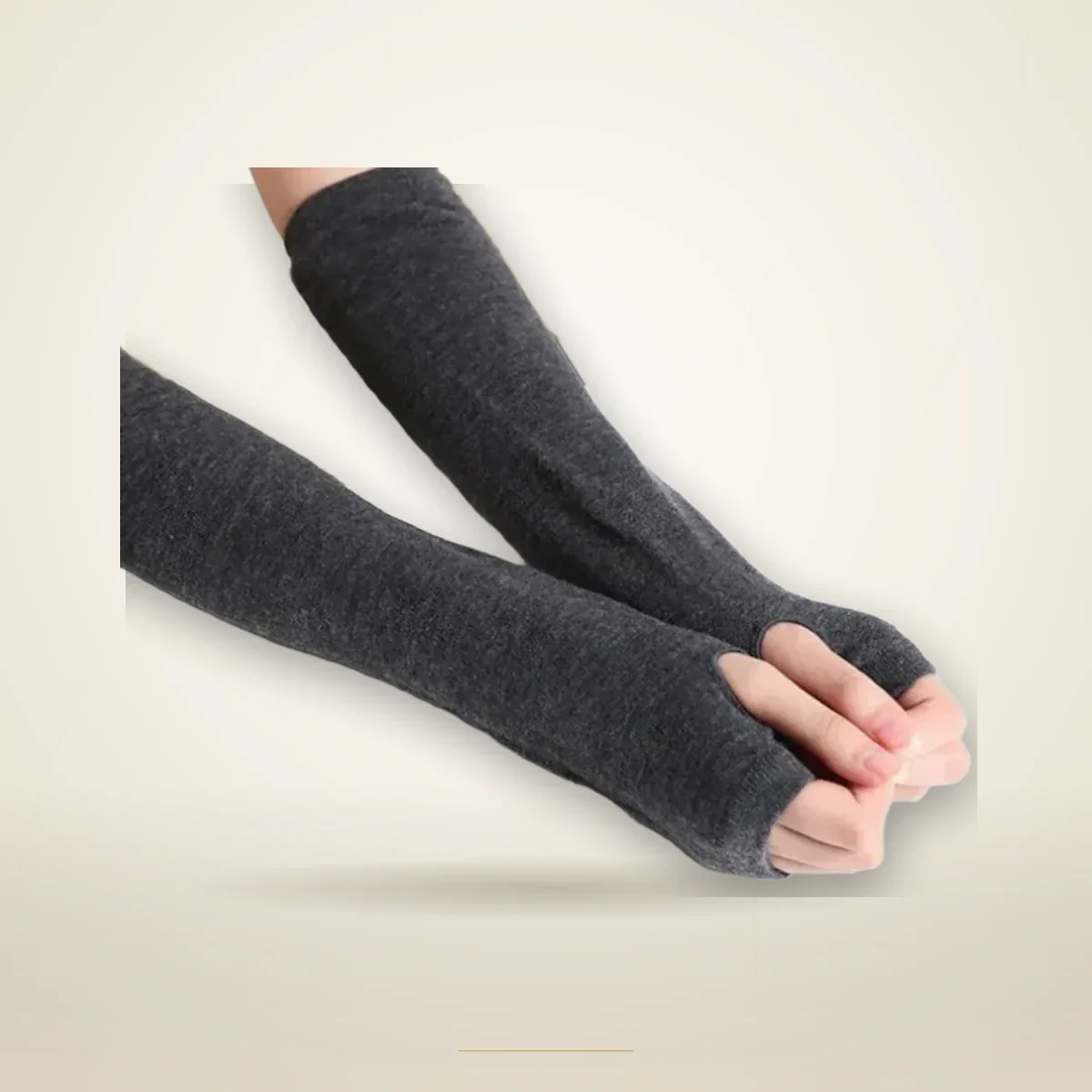 Lange Strick-Armstulpen