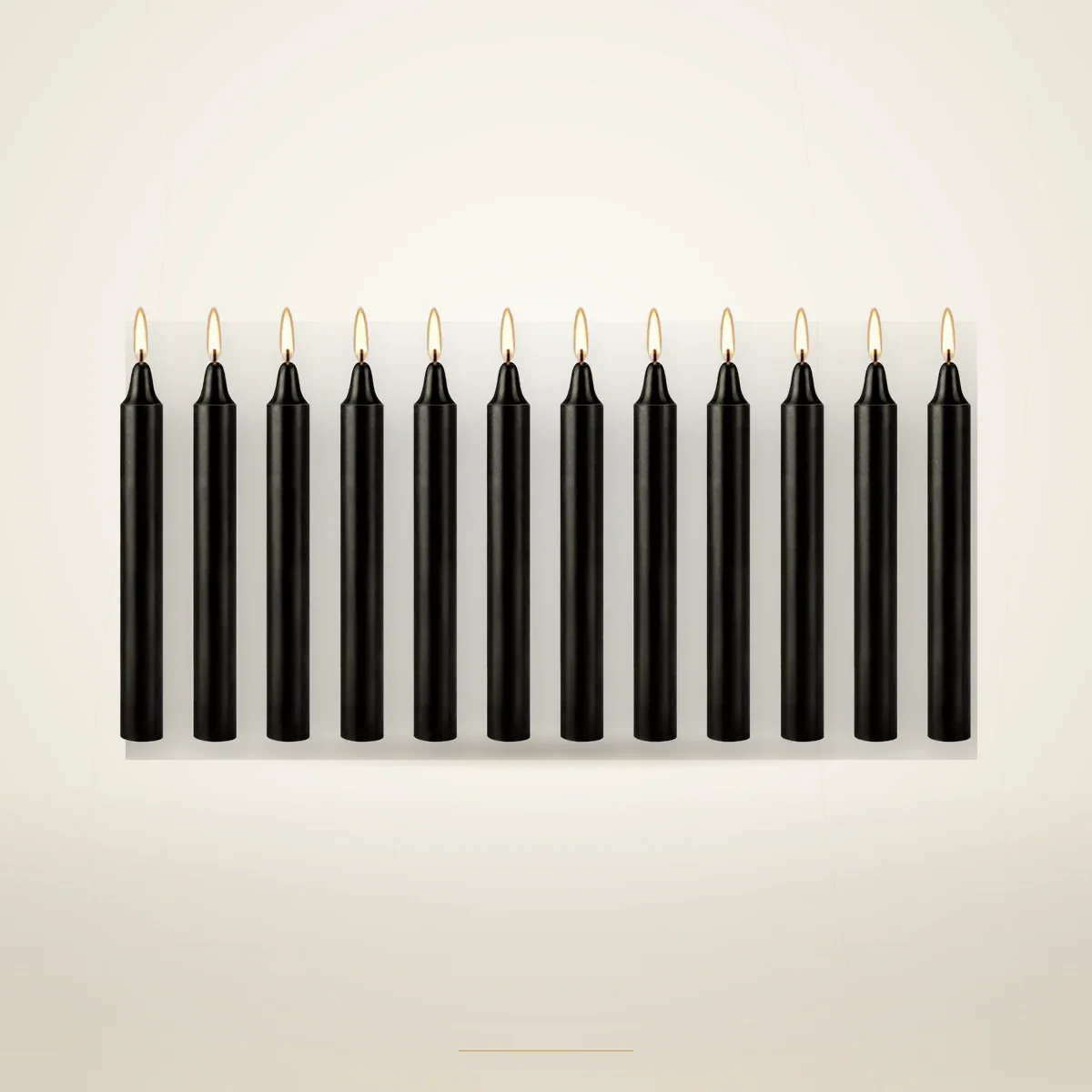 Schwarze Stabkerzen, 12 Stück